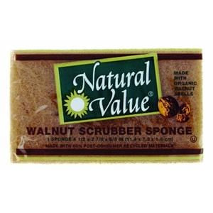 Natural Value Walnut Scrubber Sponge - 24 x 1 ct. Discount