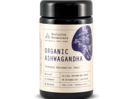 Evolution Botanicals Organic Ashwagandha 100g Hot on Sale