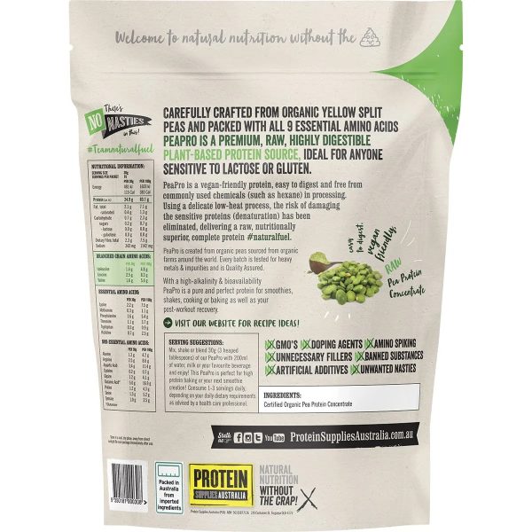 Protein Supplies Australia Pure Pea Protein Isolate 500g Cheap