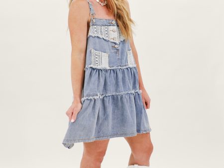 Demi s Denim Lace Dress For Cheap