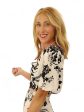 Charly Black and White Floral Blouse Online