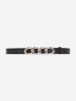 Black leather chain belt Online now