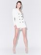 Tuxedo dress in ivory crepe Discount