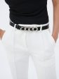 Black leather chain belt Online now