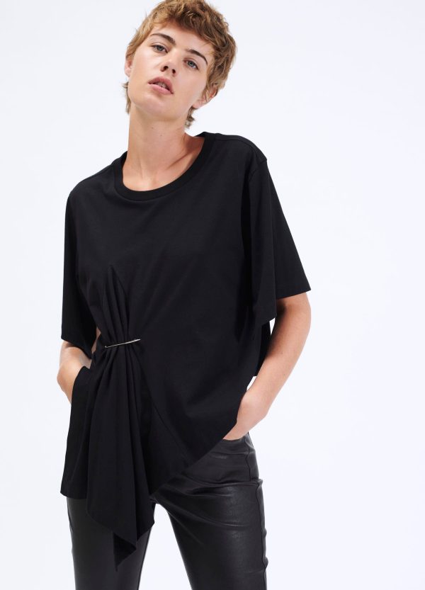 Asymmetrical cotton jersey T-shirt Sale