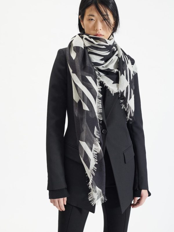 Blue  Check  printed scarf Cheap